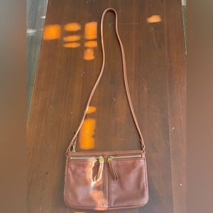 Fossil Brown Genuine Leather Crossbody with Strap